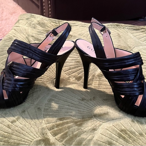 Guess Black Strappy Platform Heels - Picture 3 of 5